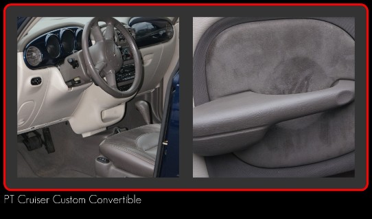 PT Cruiser Custom Convertible with Interior suede cleaned and orange juice spill clean up